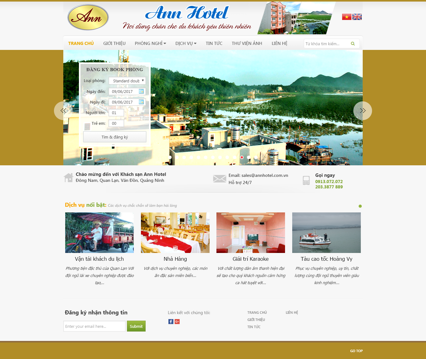 Thiết kế website Ann Hotel đẹp, chuyên nghiệp chuẩn SEO